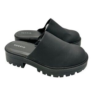 Torrid Platform Slip-On Lug Sole Mules Womens Size 9.5WW Black